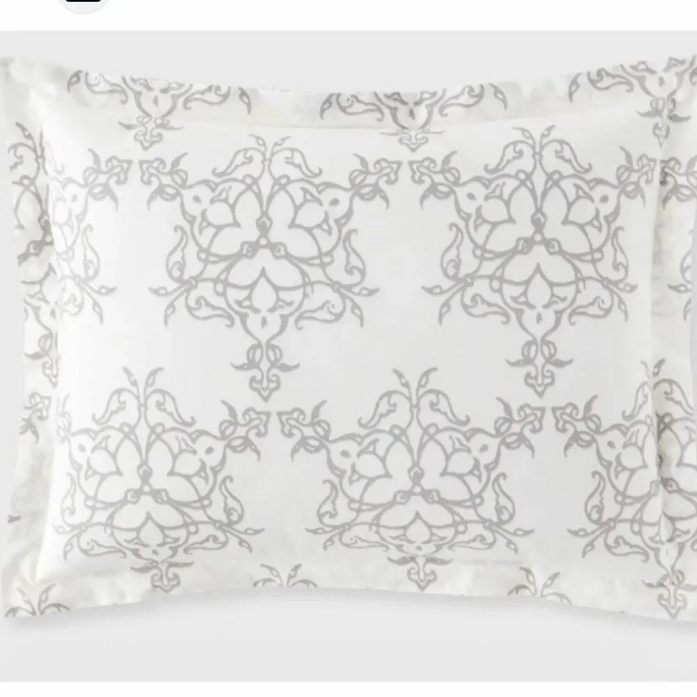 John Robshaw Kajal Gray Queen Duvet 2 Std Sham 1 Euro Sham NWT $615 Retail